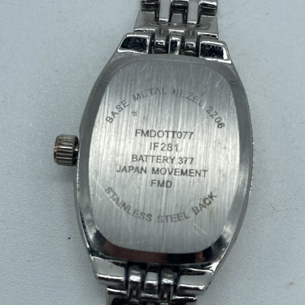 Time & Tru Women's Wristwatch: Two Tone Silver Gold Barrel Case Bracelet Watch - Picture 5 of 5